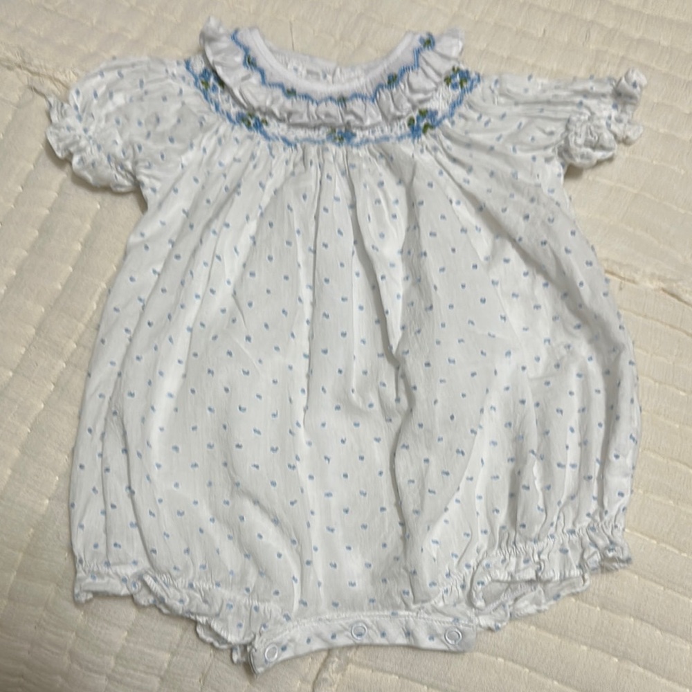 Edgehill Collection White and Blue Kids One Piece